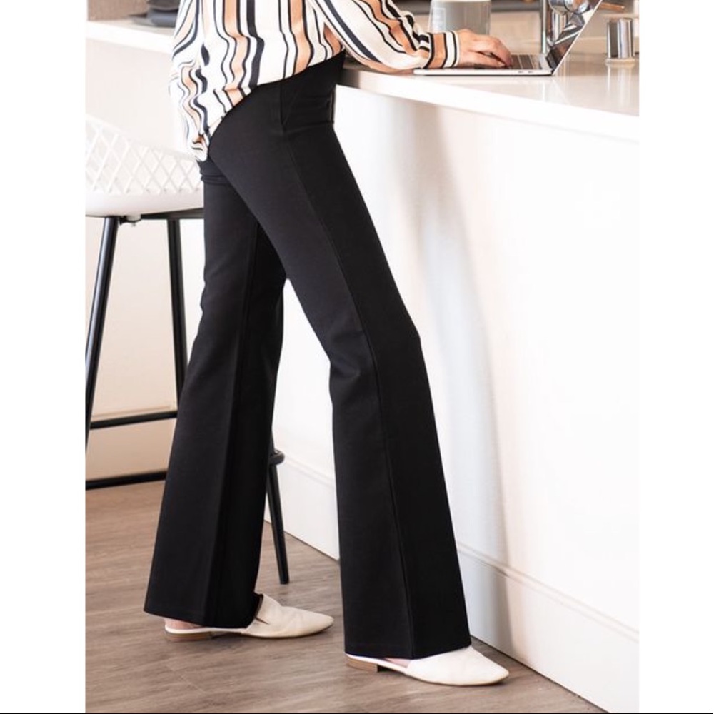 BETABRAND BLACK DRESS PANT BOOT CUT YOGA PANT MED